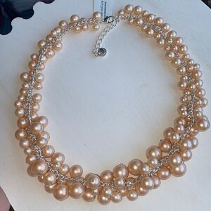 NWT Charter Club Pink Pearl Cluster Necklace